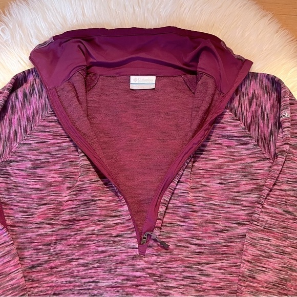 Columbia Women’s Half Zip Heather Pink & Black Light pull-over, Size Medium. - Picture 2 of 5